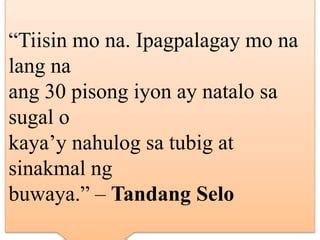 natalo sa sugal in english